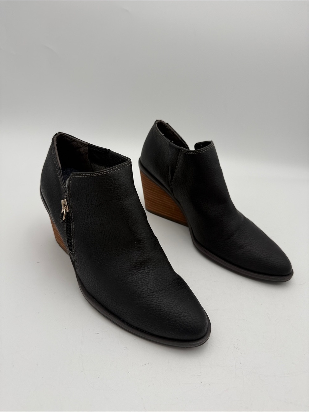 Dr. Scholl’s Women Black Wedge Ankle Booties 9 casual office comfort fall retro